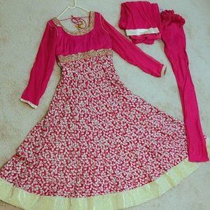 Fancy Pakistani/Indian party dress with stone work and gold embroidery